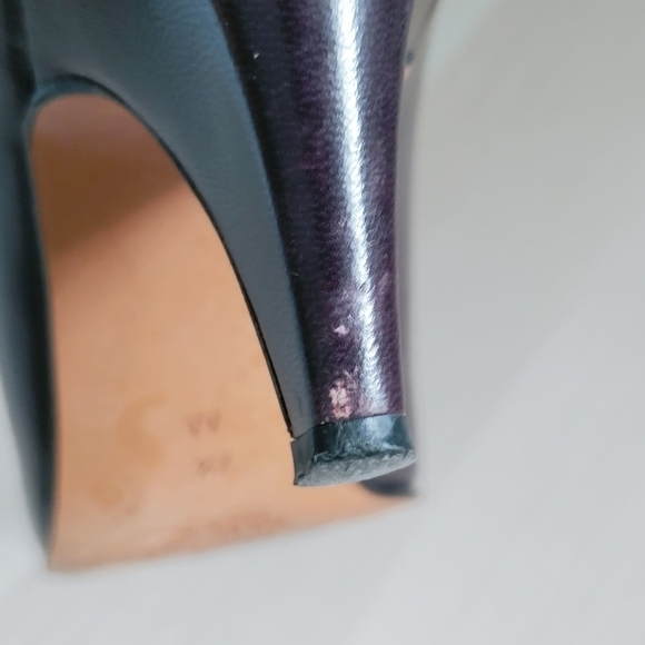 ROBERTO CAPUCCI Vintage plum leather pointed toe cone heels shoes - Picture 6 of 11